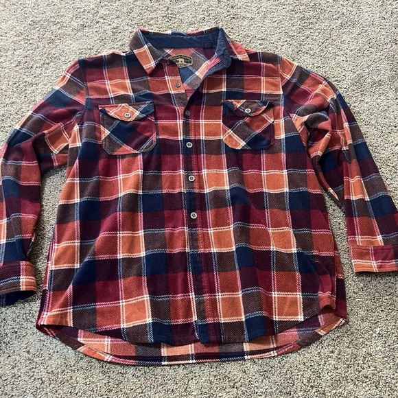Freedom Foundry Mens Red Plaid Fleece Buffalo Flannel Button Up Shirt 2XL XXL - Picture 1 of 13